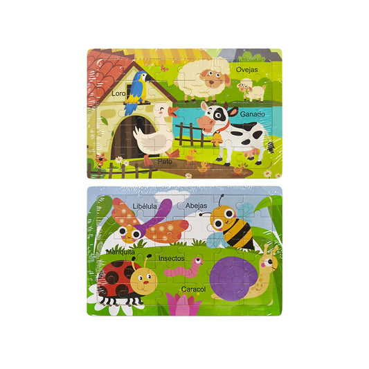 Rompecabezas de Madera C/30 Piezas Animalitos Varios 22 x 15 cm ITrade