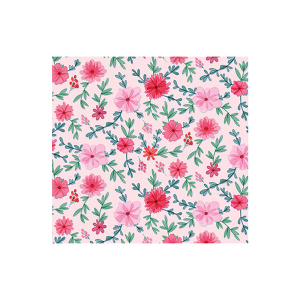 Papel de Regalo Flores Fondo Rosa Claro 70 x 50 cm Pliego 10 piezas Creear