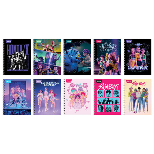 Cuaderno Profesional Doble Arillo Raya 100 Hojas K-POP DEMON HUNTER NORMA