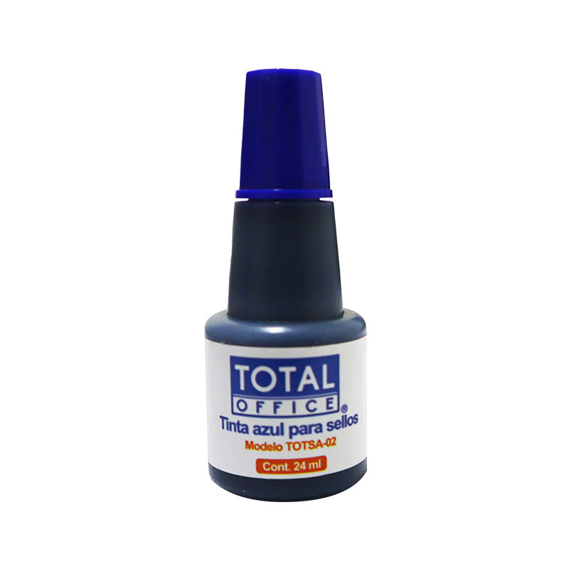 Sello Color Tinta para Sellos Azul 24ml Tipo Gotero Total Office – Papelería del Ahorro
