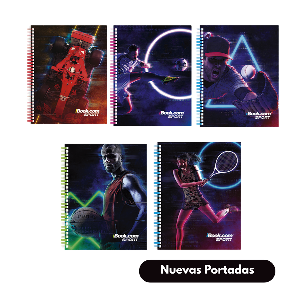 Cuaderno Profesional Doble Arillo Cuadro Grande 100 hjs Sport IBook