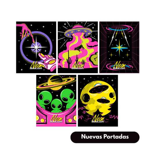 Cuaderno Profesional Doble Arillo Raya 100 hjs Neón Comic IBook