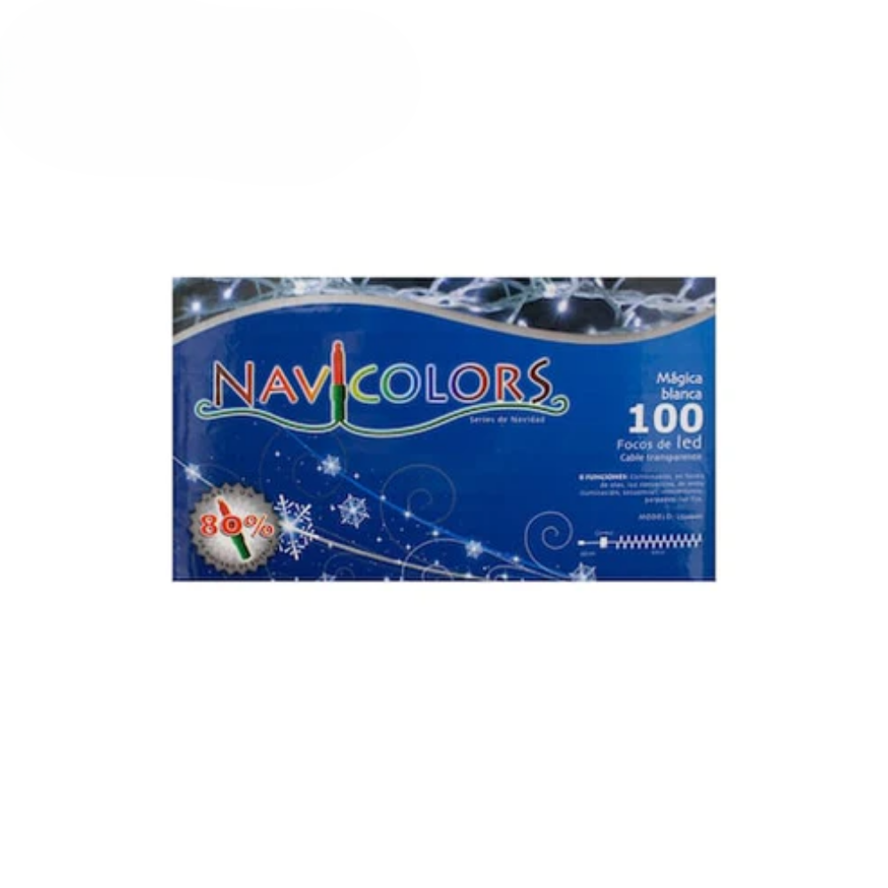 Luces Navideñasidad 100L Led Blanca Cable TransParente Navicolors