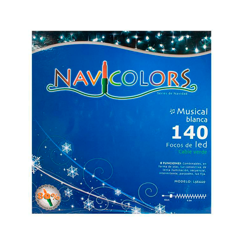Luces Navideñasidad 140L Led Musical Blanca Navicolors