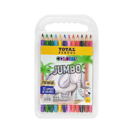 Colores Largos Triangulares Jumbo 12 Colores Premium Total School