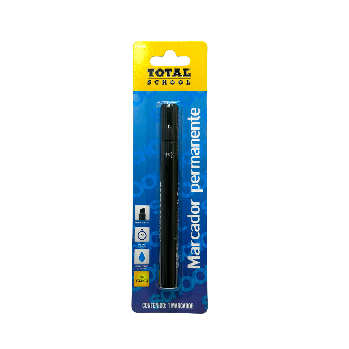 Plumon Permanente Barril Metalico Punta Cincel Total School Blister