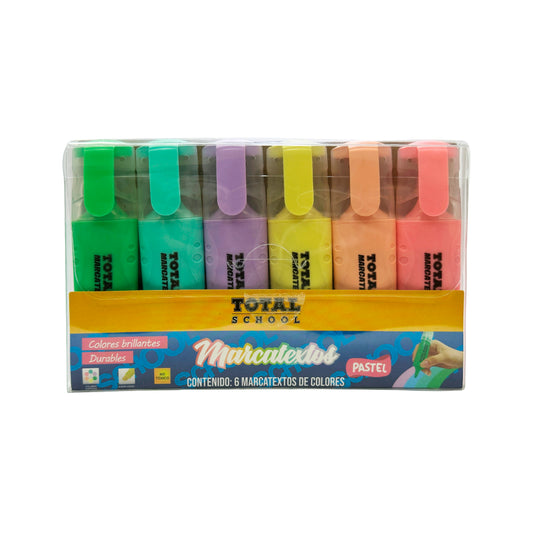 Marcatextos de Colores Pastel 6 piezas Total School