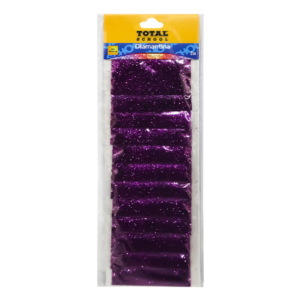 Diamantina Fina Morado Blíster 12 piezas Total School