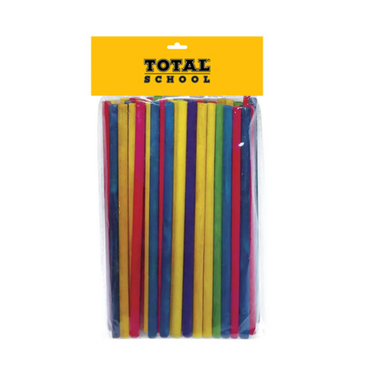 Palitos de Madero 60 piezas Varios Colores 15 x 5 cm Total School