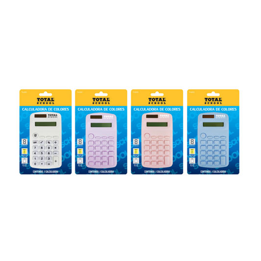 Calculadora Bolsillo Colores Pastel Total School