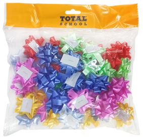 Moño de Regalo Estrella 1 x 5.5 cm 50 pzs Varios Colores Total School