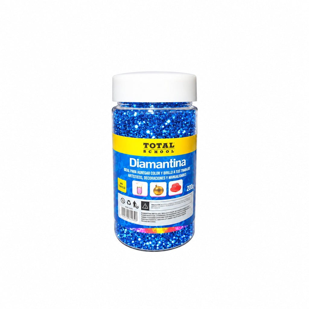Diamantina Azul Bote 200 gr Total School