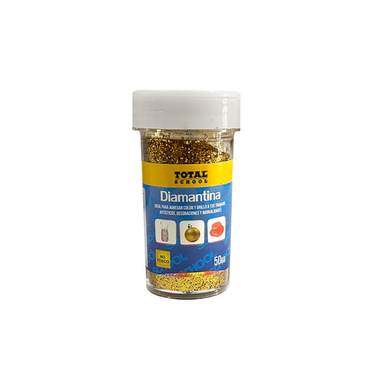 Diamantina Dorada Bote 50 gr Total School
