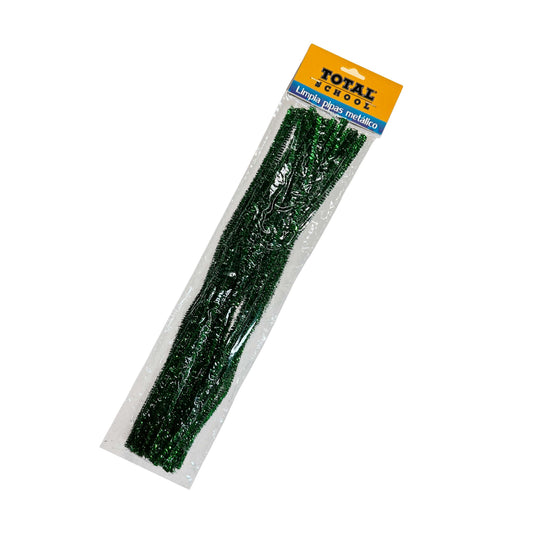 Limpiapipas Metálico Verde 30 cm 20 pzas Total School