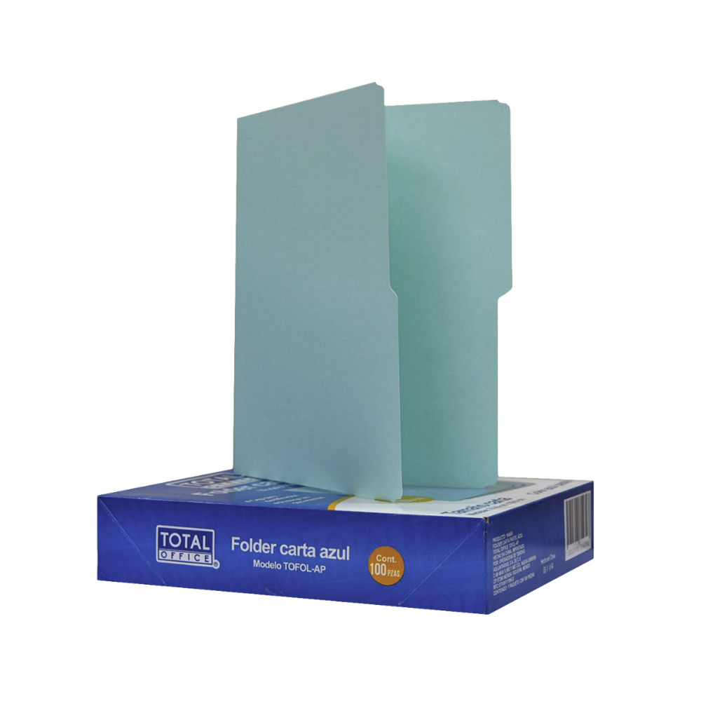 File Folder Azul Folder Carta Azul Pastel 1 pieza Total Office– Papelería del Ahorro