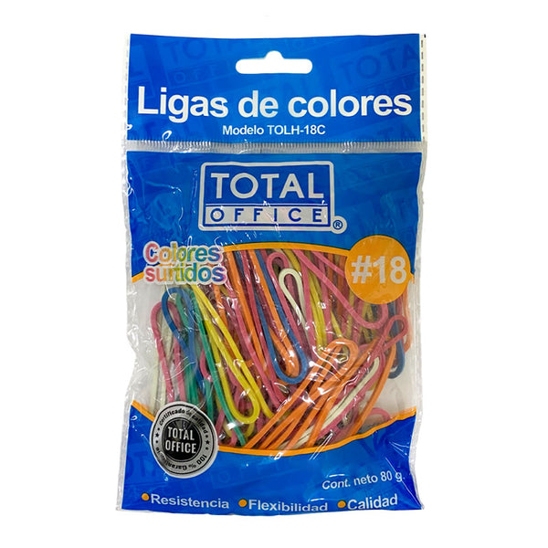 Liga de Hule Colores #18 80grs Total Office