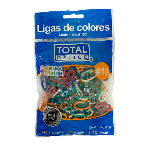 Liga de Hule de Colores #10 80grs Total Office