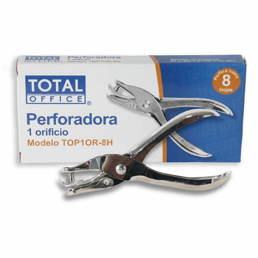 Perforadora 1 Orificio 8 Hojas TOTAL OFFICE