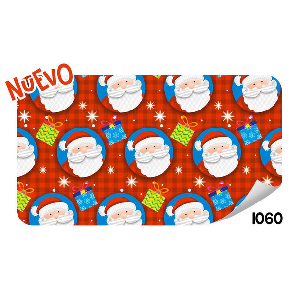 Papel de Regalo Navideño Santa Fondo Rojo 70 grs 10 Pliegos Creear