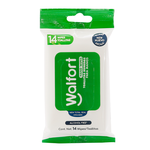 Toalla Húmeda Antibacterial Verde 50 grs Walfort