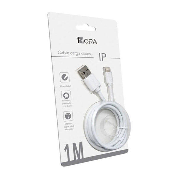 Cable V8 2.1A 2 Metros Blanco Blister 1Hora