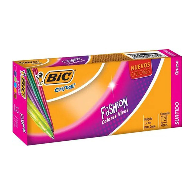 BOLIGRAFO BIC CRISTAL DESLIZA MAS 1.2MM FASHION SURTIDO 943486