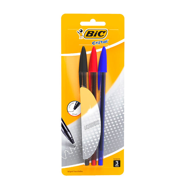 Bolígrafo Ultra Fino 0.7 Surtido 3 piezas Bic