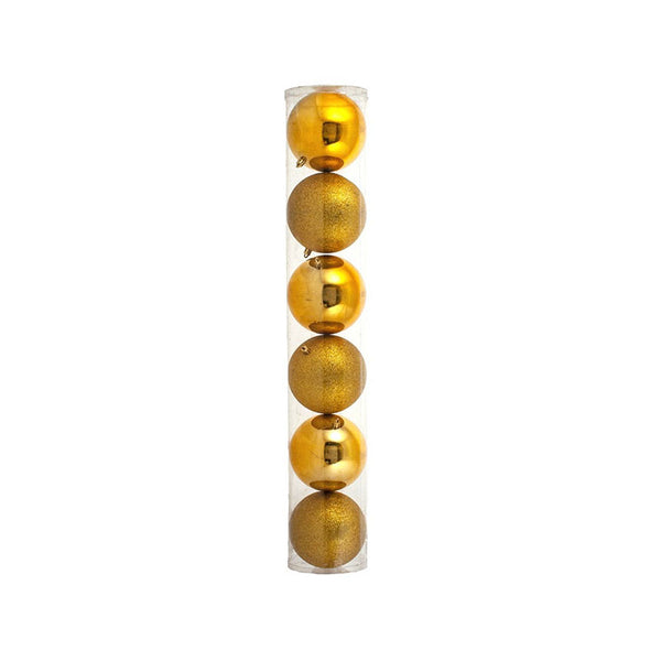 Esfera Navideña Metalizada Oro 3 cm No.1 Paquete 6 piezas Naviplastic