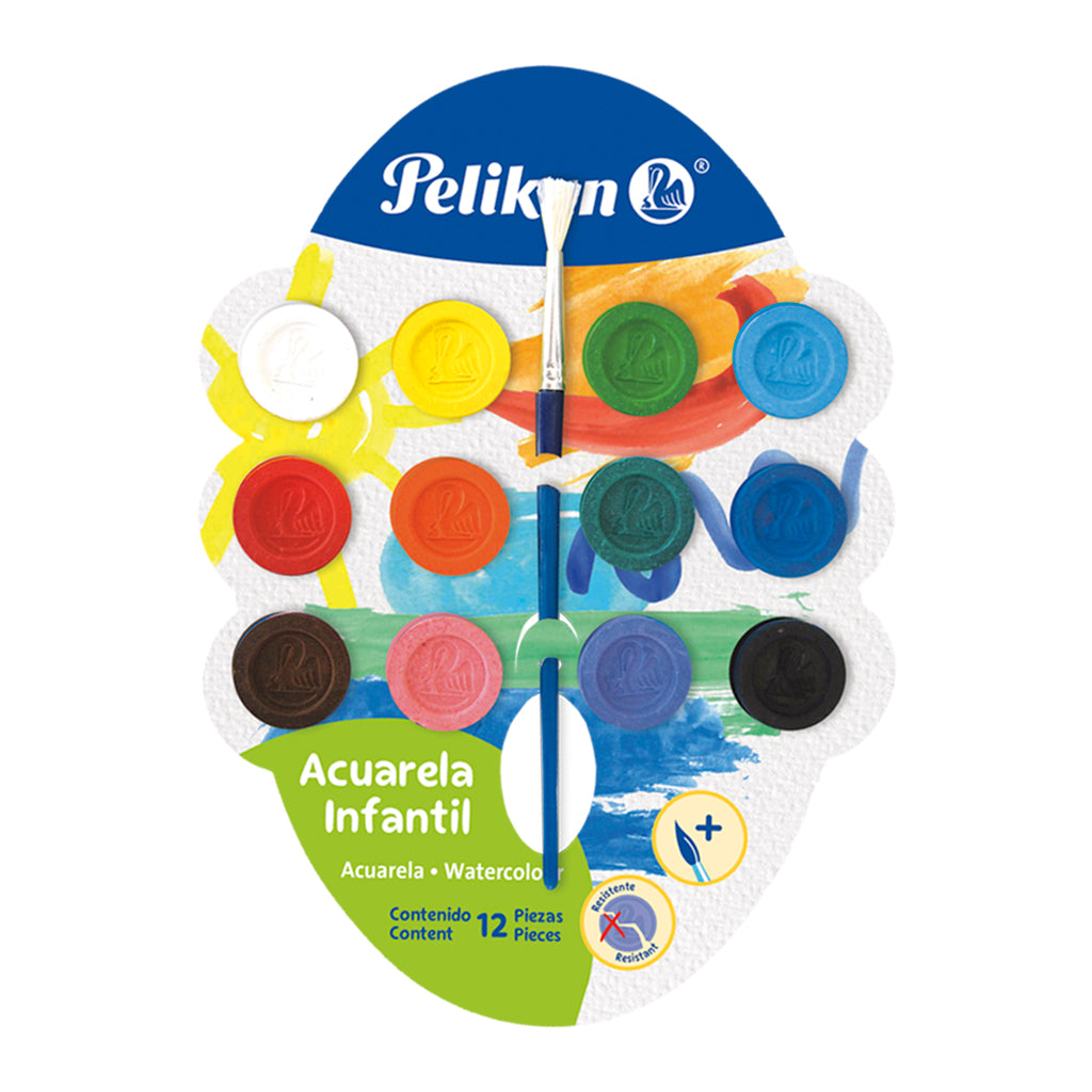 Acuarela infantil Pelikan paquete con 12