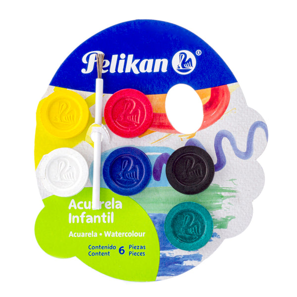 Acuarela Infantil  C/6 piezas Colores Pelikan