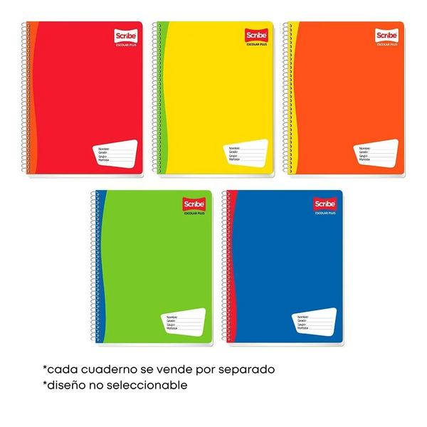 Cuaderno Profesional Espiral Cuadro Chico 100 hjs Escolar Plus Scribe