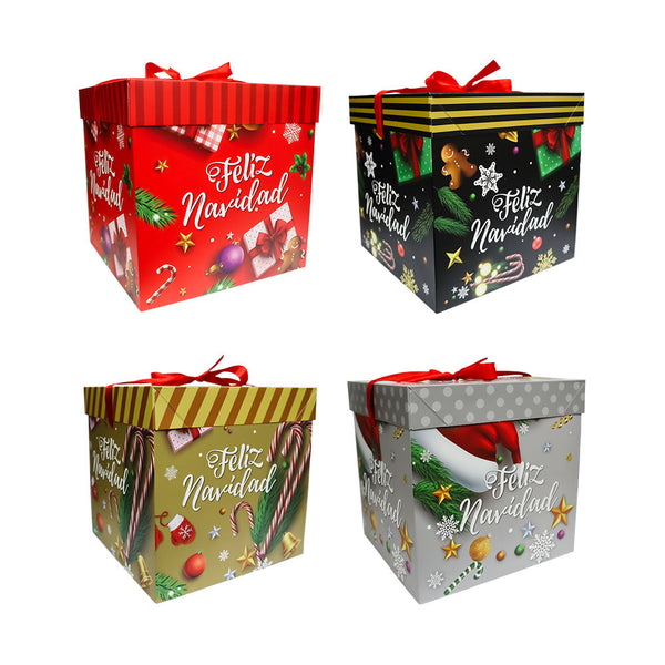 Caja de Regalo Feliz Navidad 22 x 22 x 22 cm Varios Modelos Itrade