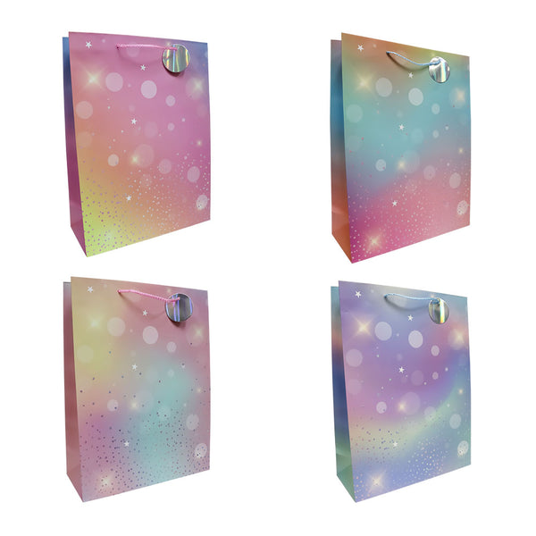 Bolsa de Regalo Colores Pastel con Estrellas Brillantes 40 x 30 x 12 cm 4 piezas ITrade