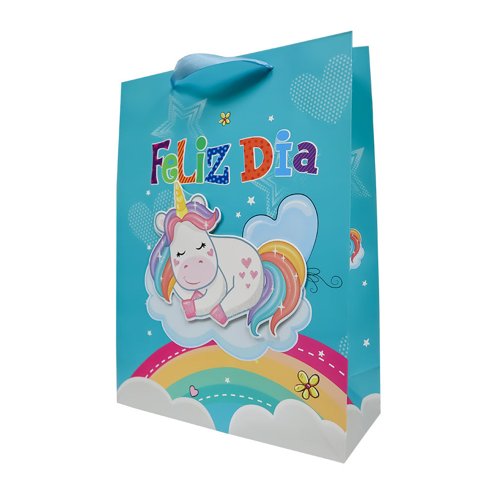 Bolsa de Regalo para Niña Unicornios 40 x 30 x 12 cm pieza