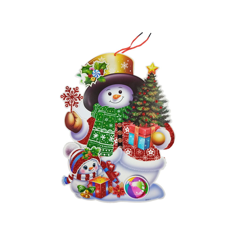 Adorno de Cartón Navideño Muñeco Nieve 19 x 21 cm Itrade