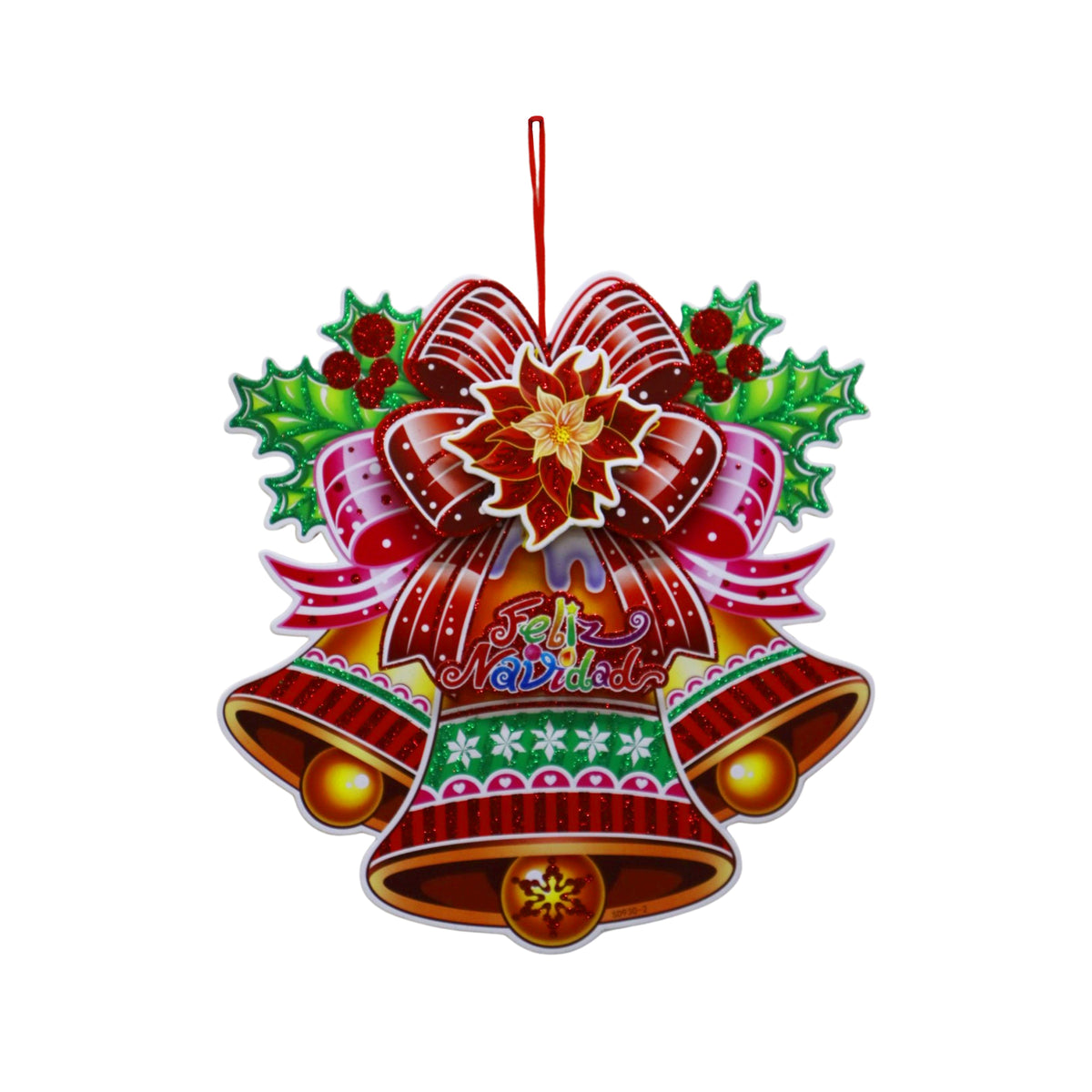Adorno De Carton Navideño Campanas 21 X 21 cm Itrade