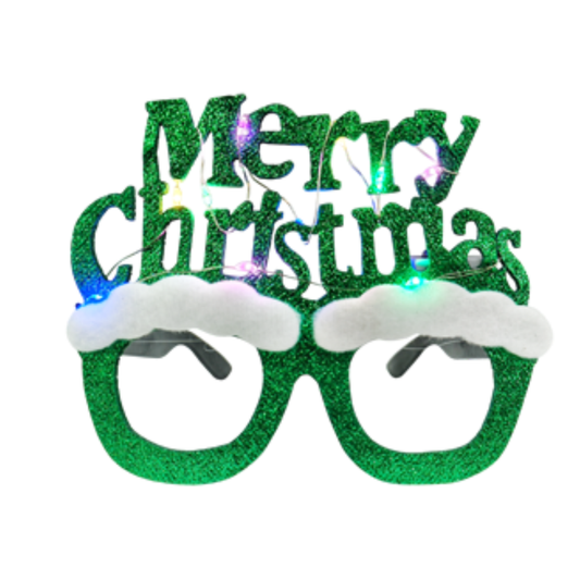 Lentes Navideño Brillantes Merry Christmas Varios Colores Itrade