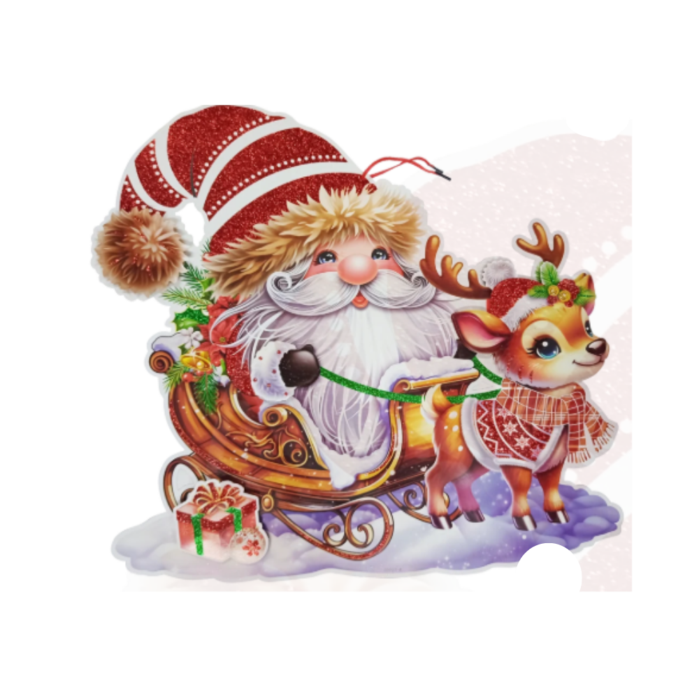 Adorno De Carton Navideño Trineo 35X24 cm Itrade