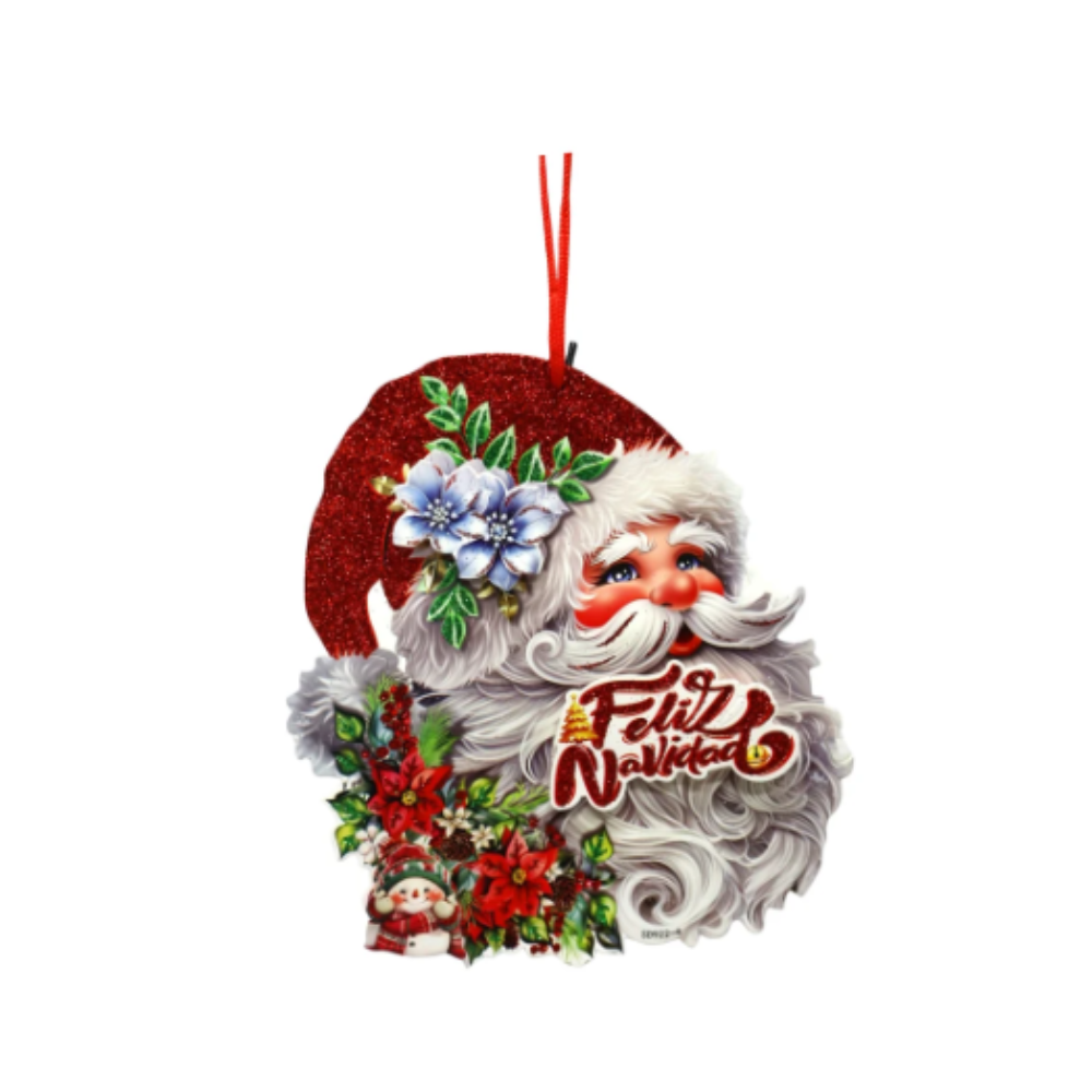 Adorno De Carton Navideño Santa Feliz Navidad 44 X 40 cm Itrade