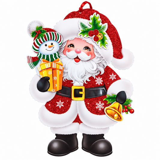 Adorno De Carton Navideño Santa 47 X 36 cm Itrade