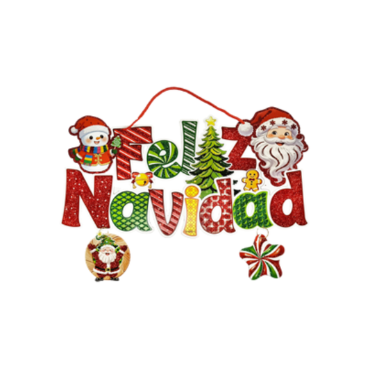 Adorno De Carton Navideño Colgante Letrero Feliz NavidadiDeño 41 X 28 cm Itrade