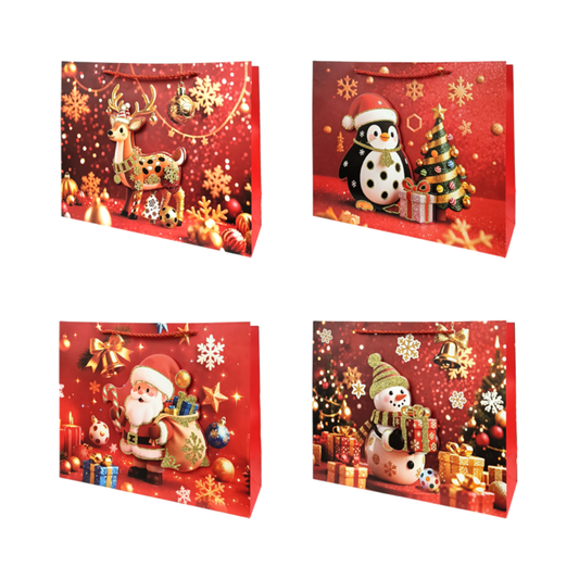 Bolsa Regalo Navideño con Glitter Varios Modelos Itrade