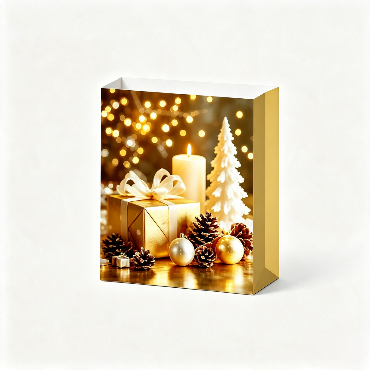 Bolsa Regalo Navideño Personajes Color Crema Varios Modelos 40X30X12 Pc26