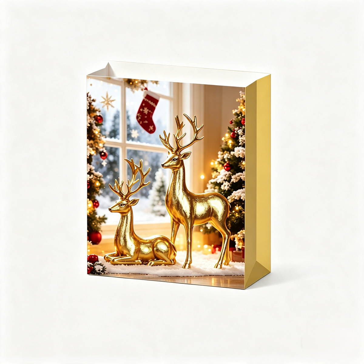 Bolsa Regalo Navideño Personajes Color Crema Varios Modelos 40X30X12 Pc26