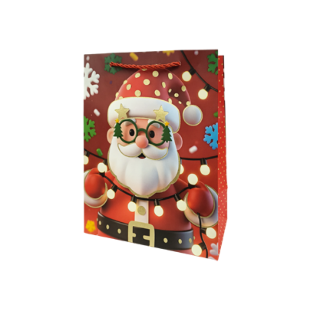 Bolsas De Regalo Navideña Personajes con Lentes Varios Modelos 23 X 18 X 10 cm Itrade