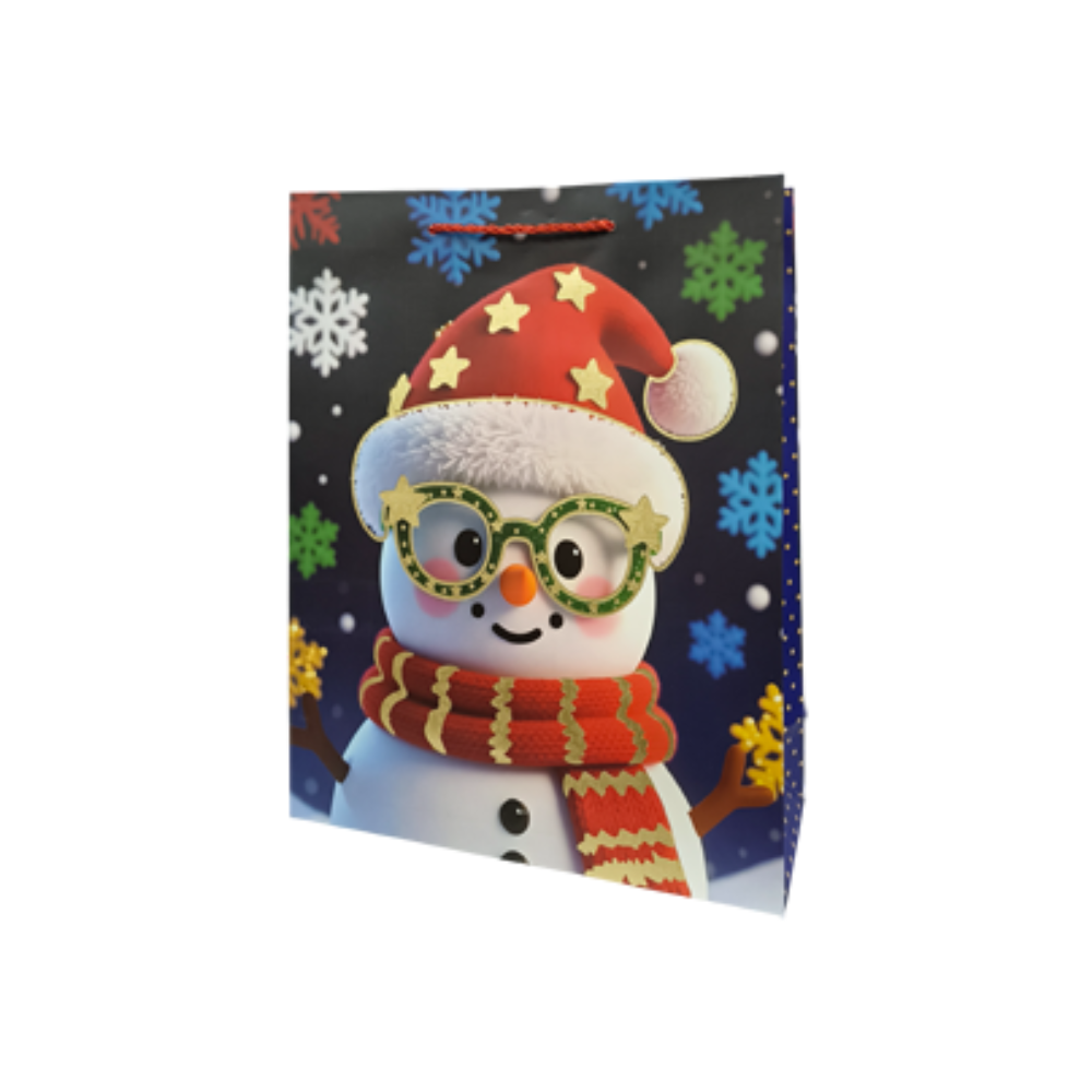 Bolsa De Regalo Navideña Personajes con Lentes Varios Modelos 32 X 26 X 10 cm Itrade