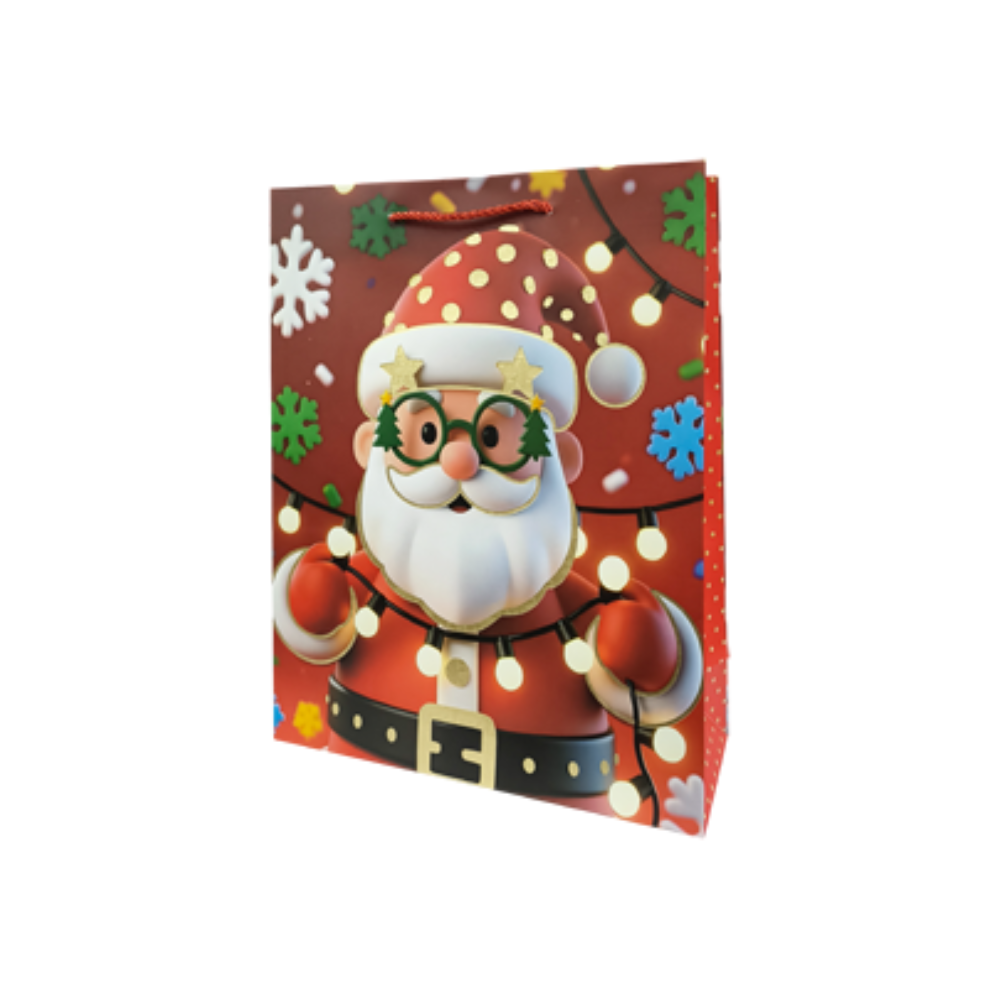 Bolsa De Regalo Navideña Personajes con Lentes Varios Modelos 32 X 26 X 10 cm Itrade