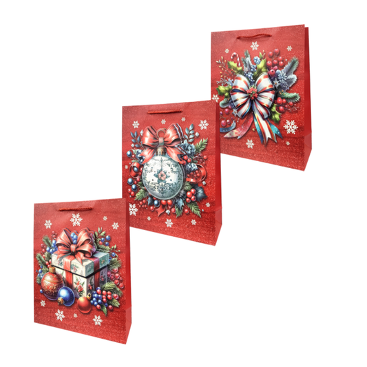 Bolsa Regalo Navideño Merry Christmas Varios Modelos 32X26X10cm Itrade
