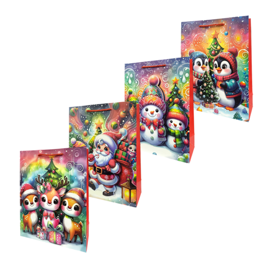 Bolsa Regalo Navideño Personajes Navideño Animados Varios Modelos 32X26X10 Itrade