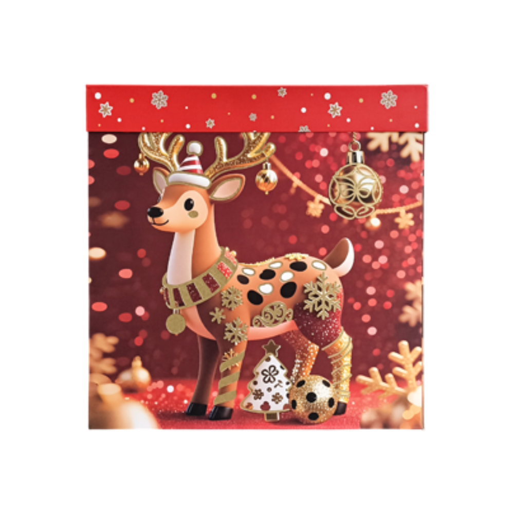 Caja Regalo Navideño Personajes con Glitter Varios Modelos Itrade  15X15X15